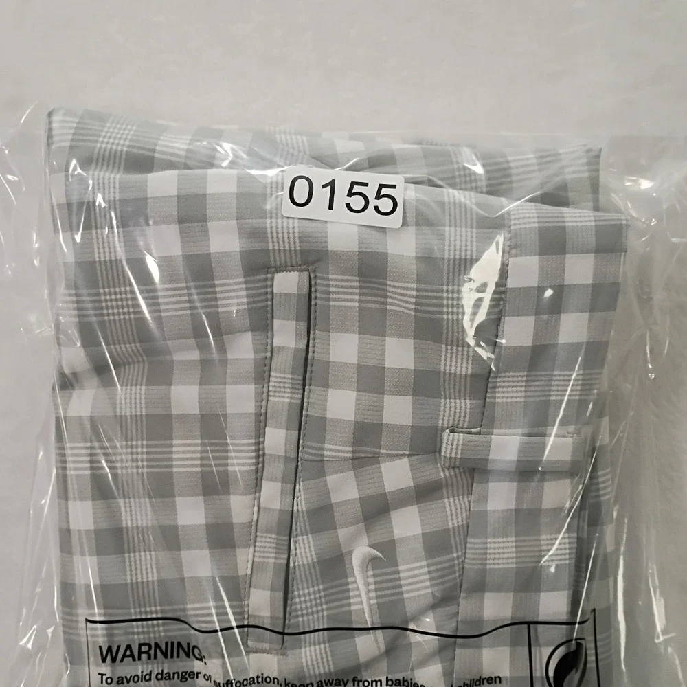 Nike Checkered White Grey Polyester Performance‎ Shorts Men's Sz 36 Lightweight